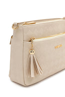 Woman Beige Long Strap Printed Crossbody Bag | Derimod Woman Beige Long Strap Printed Crossbody Bag | Derimod