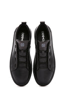 Erkek Siyah Bağcıklı Deri Sneaker | Derimod Erkek Siyah Bağcıklı Deri Sneaker | Derimod