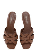 Women's Tan Leather Slippers | Derimod Women's Tan Leather Slippers | Derimod