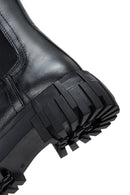 Women's Black Leather Thick Soled Boots | Derimod Women's Black Leather Thick Soled Boots | Derimod