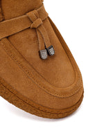 Kadın Camel Tokalı Kalın Tabanlı Süet Deri Teddy Loafer | Derimod Kadın Camel Tokalı Kalın Tabanlı Süet Deri Teddy Loafer | Derimod