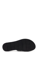 Women's Black Straw Slippers | Derimod Women's Black Straw Slippers | Derimod