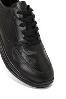 Erkek Siyah Bağcıklı Deri Sneaker | Derimod Erkek Siyah Bağcıklı Deri Sneaker | Derimod