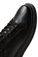 Erkek Siyah Bağcıklı Deri Sneaker | Derimod Erkek Siyah Bağcıklı Deri Sneaker | Derimod