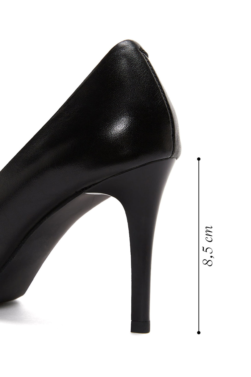 Kadın Siyah Yüksek Topuklu Deri Stiletto