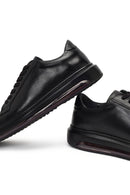 Erkek Siyah Bağcıklı Deri Sneaker | Derimod Erkek Siyah Bağcıklı Deri Sneaker | Derimod