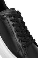 Erkek Siyah Bağcıklı Kalın Tabanlı Deri Sneaker | Derimod Erkek Siyah Bağcıklı Kalın Tabanlı Deri Sneaker | Derimod