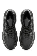 Women's Black Lace-Up Thick Soled Sneaker | Derimod Women's Black Lace-Up Thick Soled Sneaker | Derimod