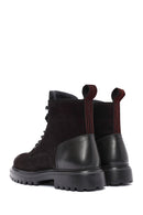 Men's Black Zippered Lace-Up Suede Leather Casual Boots | Derimod Men's Black Zippered Lace-Up Suede Leather Casual Boots | Derimod