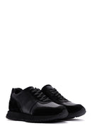 Erkek Siyah Deri Süet Detaylı Sneaker | Derimod Erkek Siyah Deri Süet Detaylı Sneaker | Derimod