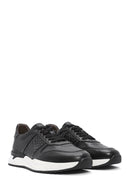 Erkek Siyah Bağcıklı Deri Casual Sneaker | Derimod Erkek Siyah Bağcıklı Deri Casual Sneaker | Derimod