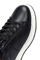 Erkek Siyah Bağcıklı Kalın Tabanlı Deri Sneaker | Derimod Erkek Siyah Bağcıklı Kalın Tabanlı Deri Sneaker | Derimod