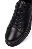 Erkek Siyah Bağcıklı Deri Casual Sneaker | Derimod Erkek Siyah Bağcıklı Deri Casual Sneaker | Derimod