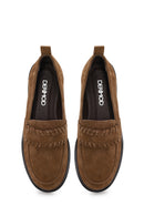 Kadın Taba Süet Deri Maskülen Loafer | Derimod Kadın Taba Süet Deri Maskülen Loafer | Derimod