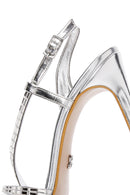 Women's Silver Ankle Strap Thin Heel Sandals | Derimod Women's Silver Ankle Strap Thin Heel Sandals | Derimod