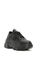 Women's Black Lace-Up Thick Soled Sneaker | Derimod Women's Black Lace-Up Thick Soled Sneaker | Derimod