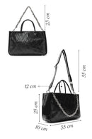 Women's Black Chain Strap Printed Handbag | Derimod Women's Black Chain Strap Printed Handbag | Derimod
