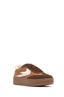 Women's Camel Lace-Up Thick-Soled Sneaker | Derimod Women's Camel Lace-Up Thick-Soled Sneaker | Derimod