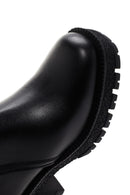 Woman Black Zippered Chunky Heels Leather Boat | Derimod Woman Black Zippered Chunky Heels Leather Boat | Derimod