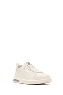 Erkek Beyaz Bağcıklı Deri Sneaker | Derimod Erkek Beyaz Bağcıklı Deri Sneaker | Derimod