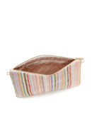 Women's Multi-Colored Long Chain Strap Straw Clutch Bag | Derimod Women's Multi-Colored Long Chain Strap Straw Clutch Bag | Derimod