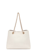 Women's Cream Long Strap Printed Shoulder Bag | Derimod Women's Cream Long Strap Printed Shoulder Bag | Derimod