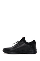 Erkek Siyah Bağcıklı Deri Casual Sneaker | Derimod Erkek Siyah Bağcıklı Deri Casual Sneaker | Derimod