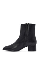 Woman Black Zippered Low Heeled Shoes Leather Boat | Derimod Woman Black Zippered Low Heeled Shoes Leather Boat | Derimod