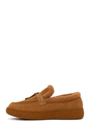 Kadın Camel Tokalı Kalın Tabanlı Süet Deri Teddy Loafer | Derimod Kadın Camel Tokalı Kalın Tabanlı Süet Deri Teddy Loafer | Derimod