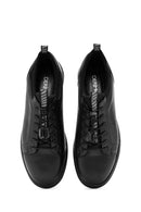 Erkek Siyah Bağcıklı Deri Sneaker | Derimod Erkek Siyah Bağcıklı Deri Sneaker | Derimod