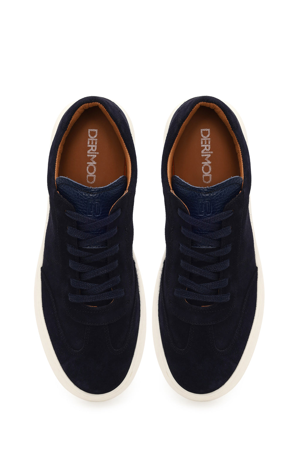 Erkek Lacivert Bağcıklı Süet Deri Sneaker