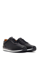 Erkek Siyah Bağcıklı Deri Casual Sneaker | Derimod Erkek Siyah Bağcıklı Deri Casual Sneaker | Derimod