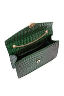 Kadın Yeşil Uzun Askılı Kroko Çapraz Çanta | Derimod Kadın Yeşil Uzun Askılı Kroko Çapraz Çanta | Derimod