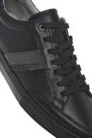 Erkek Siyah Bağcıklı Deri Sneaker | Derimod Erkek Siyah Bağcıklı Deri Sneaker | Derimod