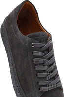 Erkek Gri Bağcıklı Süet Deri Sneaker | Derimod Erkek Gri Bağcıklı Süet Deri Sneaker | Derimod