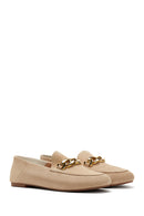 Kadın Deri Süet Zincirli Loafer | Derimod Kadın Deri Süet Zincirli Loafer | Derimod