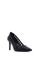 Kadın Siyah İnce Topuklu Deri Stiletto | Derimod Kadın Siyah İnce Topuklu Deri Stiletto | Derimod