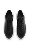 Erkek Siyah Bağcıklı Kalın Tabanlı Deri Sneaker | Derimod Erkek Siyah Bağcıklı Kalın Tabanlı Deri Sneaker | Derimod