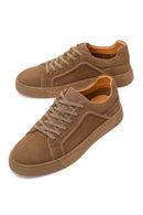 Erkek Vizon Bağcıklı Süet Deri Sneaker | Derimod Erkek Vizon Bağcıklı Süet Deri Sneaker | Derimod