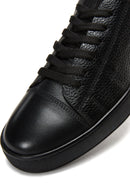 Erkek Siyah Bağcıklı Deri Sneaker | Derimod Erkek Siyah Bağcıklı Deri Sneaker | Derimod