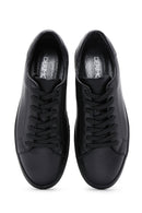 Erkek Siyah Bağcıklı Deri Sneaker | Derimod Erkek Siyah Bağcıklı Deri Sneaker | Derimod