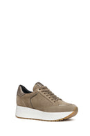 Geox Women's Mink New Kency Wedge Sole Sneaker | Derimod Geox Women's Mink New Kency Wedge Sole Sneaker | Derimod