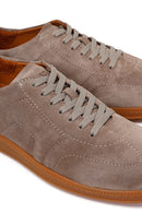 Male Mink Lace-up Suede Leather Sneaker | Derimod Male Mink Lace-up Suede Leather Sneaker | Derimod