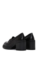 Kadın Siyah Kalın Topuklu Deri Maskülen Loafer | Derimod Kadın Siyah Kalın Topuklu Deri Maskülen Loafer | Derimod