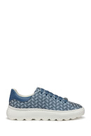 Geox Kadın Mavi D Spherica Ec4.D - Em. Tex + Sy Bağcıklı Desenli Kalın Tabanlı Sneaker | Derimod Geox Kadın Mavi D Spherica Ec4.D - Em. Tex + Sy Bağcıklı Desenli Kalın Tabanlı Sneaker | Derimod