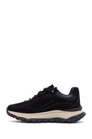 Erkek Siyah Bağcıklı Kalın Tabanlı Nubuk Deri Casual Sneaker | Derimod Erkek Siyah Bağcıklı Kalın Tabanlı Nubuk Deri Casual Sneaker | Derimod