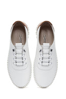 Kadın Beyaz Bağcıklı Deri Sneaker | Derimod Kadın Beyaz Bağcıklı Deri Sneaker | Derimod