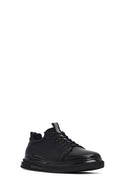 Erkek Siyah Bağcıklı Deri Sneaker | Derimod Erkek Siyah Bağcıklı Deri Sneaker | Derimod