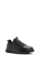 Erkek Siyah Bağcıklı Deri Sneaker | Derimod Erkek Siyah Bağcıklı Deri Sneaker | Derimod