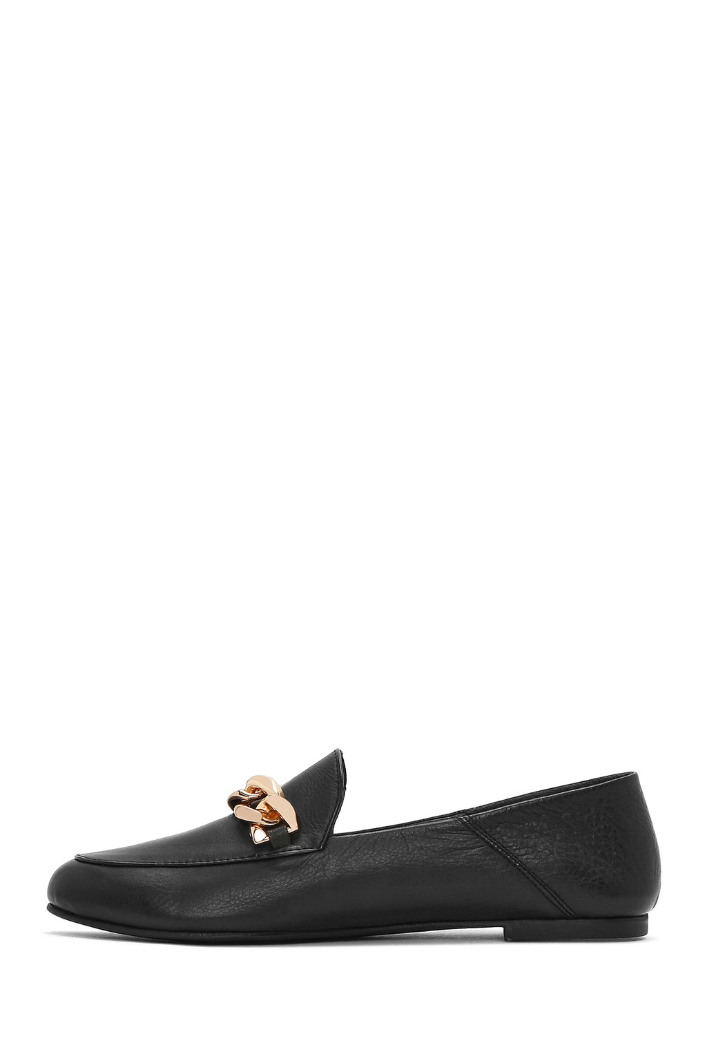 Kadın Siyah Tokalı Deri Maskülen Loafer